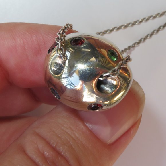 Elizabeth And James Large Mushroom Pendant On Chain Sterling Silver CZ - Picture 6 of 16